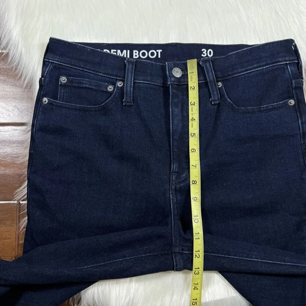 J. Crew Size 30 Rinse Wash‎ Brushed Back Slim Demi Boot Cut Denim Jeans BN042